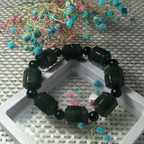 Natural Hetian Jade Carved Bracelet Lucky Exorcise Evil Spirits Safet Amulet