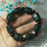Natural Hetian Jade Carved Bracelet Lucky Exorcise Evil Spirits Safet Amulet