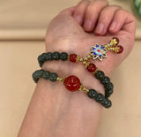 Natural Hetian Jade 6mm Beads Bracelet Necklace