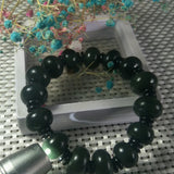 Natural Hetian Jade Bead Bracelet Lucky Exorcise Evil Spirits Amulet