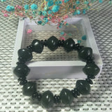 Natural Hetian Jade Bead Bracelet Lucky Exorcise Evil Spirits Amulet