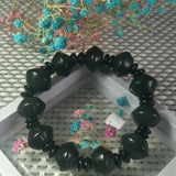 Natural Hetian Jade Bead Bracelet Lucky Exorcise Evil Spirits Amulet