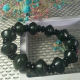 Natural Hetian Jade Bead Bracelet Lucky Exorcise Evil Spirits Amulet