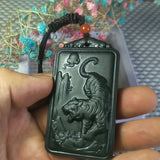 Natural Hetian Jade Carved Tiger Jade Pendant Lucky Amulet