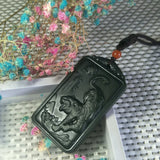 Natural Hetian Jade Carved Tiger Jade Pendant Lucky Amulet