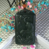 Natural Hetian Jade Carved Tiger Jade Pendant Lucky Amulet