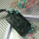 Natural Hetian Jade Carved Tiger Jade Pendant Lucky Amulet