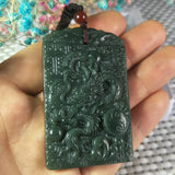 Hetian Jade Double Sided Carving Pendant Lucky Exorcise Evil Spirits Amulet
