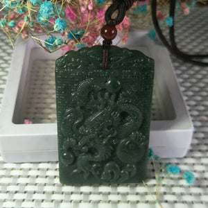 Hetian Jade Double Sided Carving Pendant Lucky Exorcise Evil Spirits Amulet