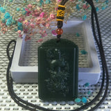 Hetian Jade Dragon Pillar Pendant Lucky Exorcise Evil Spirits Safety Amulet