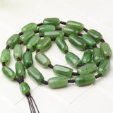 Natural Hetian Jade Hanging Rope Raw Stone Bead Necklace