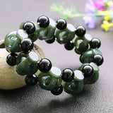 Hetian Jade Hollow Bracelet Elastic Charm Hand-Carved Amulet