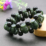 Hetian Jade Hollow Bracelet Elastic Charm Hand-Carved Amulet