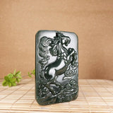 Natural Hetian Jade Horse Pendant - Lucky Exorcise Evil Spirits Peace Amulet
