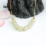 Natural Hetian Jade Ice Clear Water Smile Collar Necklace