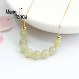 Natural Hetian Jade Ice Clear Water Smile Collar Necklace