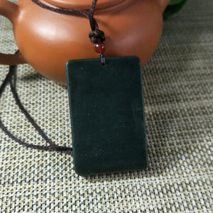 Natural Hetian Jade Landscape Painting Carved Pendant Lucky Amulet