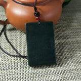 Natural Hetian Jade Landscape Painting Carved Pendant Lucky Amulet