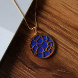 Hetian Jade Lapis Pendant S925 Sterling Silver Necklace