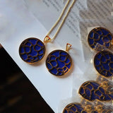 Hetian Jade Lapis Pendant S925 Sterling Silver Necklace