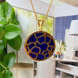 Hetian Jade Lapis Pendant S925 Sterling Silver Necklace