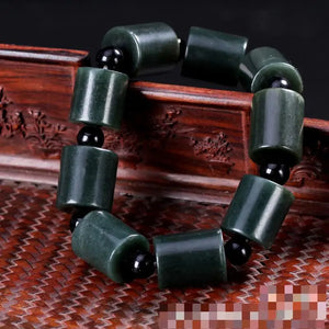 Hetian Jade Bead Bracelet Healing Gemstone Fine Jewelry