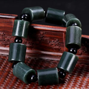 Hetian Jade Bead Bracelet Healing Gemstone Fine Jewelry