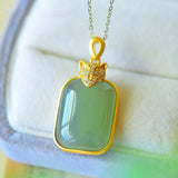 Hetian Jade Leopard Head Pendant Necklace Chinese Style Retro Unique