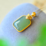 Natural Hetian Jade Leopard Head Pendant Necklace Chinese Style Retro Unique