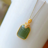 Hetian Jade Leopard Head Pendant Necklace Chinese Style Retro Unique
