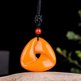 Natural Hetian Jade Lucky Pendant Necklace Carved Amulet Chinese Jade Jewelry