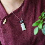 Hetian Jade Lucky Pendant with Red Pendant S925 Sterling Silver Clavicle Chain