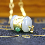 Hetian Jade Necklace Pendant 24k Lucky Cylinder Pendant