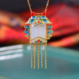 Hetian Jade Fringe Pendant S925 Silver Chinese Style Sweater