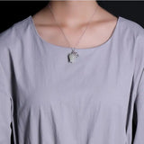 Hetian Jade Orchid Pendant S925 Silver Clavicle Chain Necklace