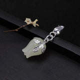 Hetian Jade Orchid Pendant S925 Silver Clavicle Chain Necklace