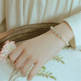 Natural Hetian Jade Pearl Beads Bracelet 14K Filled Fine Jewelry