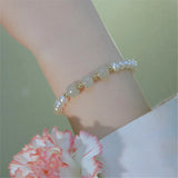 Natural Hetian Jade Pearl Beads Bracelet 14K Filled Fine Jewelry