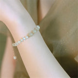 Natural Hetian Jade Pearl Beads Bracelet 14K Filled Fine Jewelry
