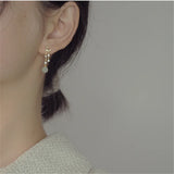 Natural Hetian Jade Pendant Earring 925 Sterling Silver Ear Needle Moon Gilded