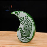 Hetian Jade Pendant Dragon Phoenix Pair Necklace