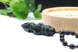 Hetian Jade Pendant Necklace Carved Vajra Magic Pestle Lucky Amulet Beads Chain