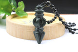 Hetian Jade Pendant Necklace Carved Vajra Magic Pestle Lucky Amulet Beads Chain
