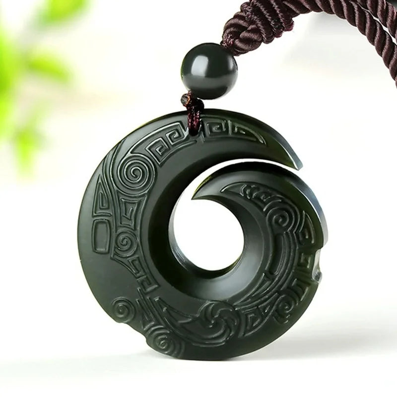 Natural Hetian Jade Pendant Necklace Jadeite Jewelry for Men Buddhist Lucky