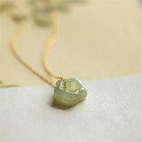 Hetian Jade Plum Blossom Star Pendant Necklace Sterling Silver Chain
