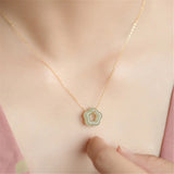 Hetian Jade Plum Blossom Star Pendant Necklace Sterling Silver Chain