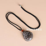 Natural Hetian Jade Purple Buddha Pendant Necklace Chinese Jadeite Jewelry