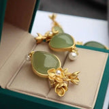 Natural Hetian Jade Qinghai Green Water Drop Pendant S925 Sterling Silver