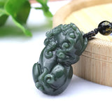 Hetian Jade Pixiu Pendant Lucky Amulet Necklace Men Women