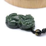 Hetian Jade Pixiu Pendant Lucky Amulet Necklace Men Women
